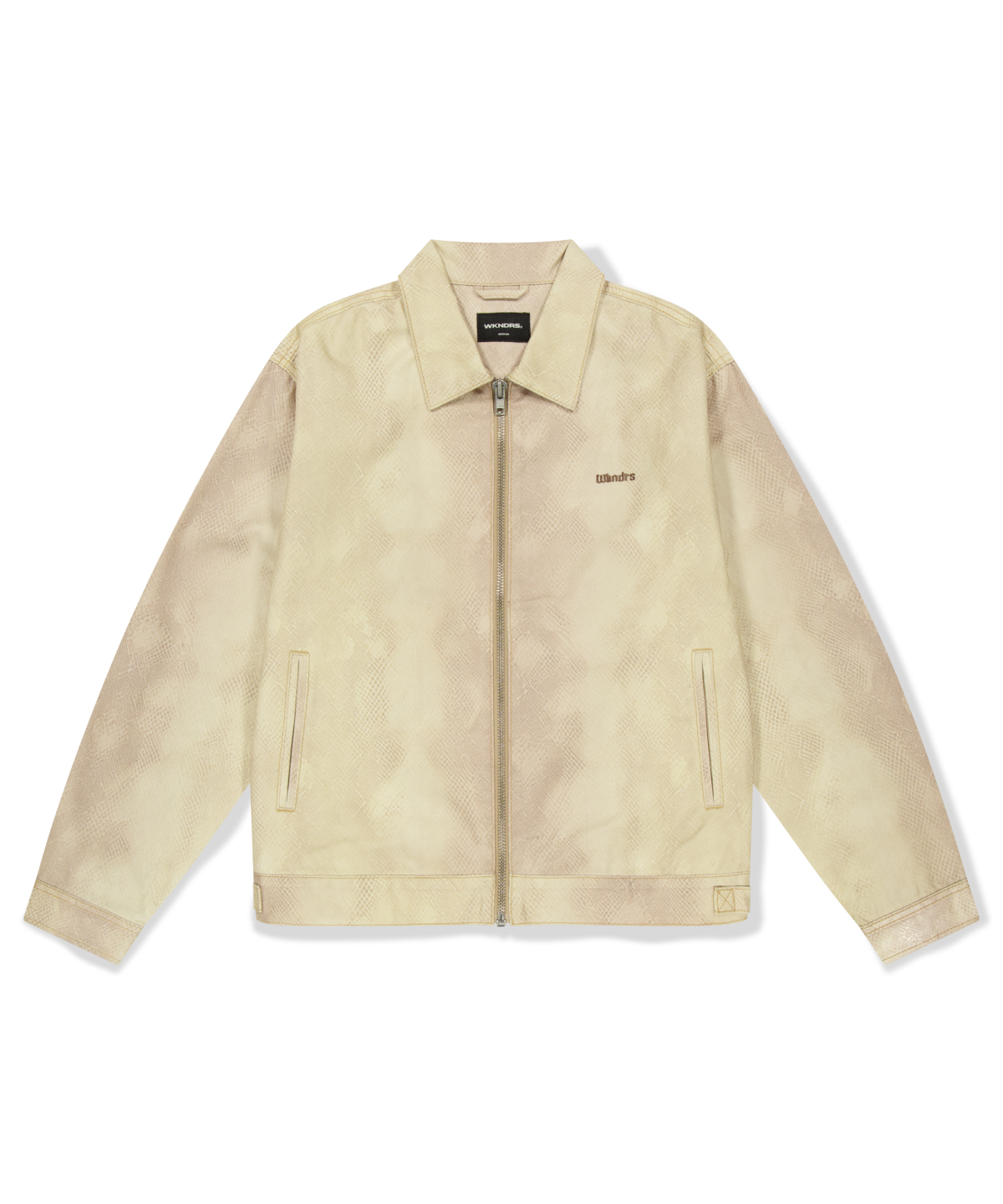 위캔더스(WKNDRS) PYTHON-PRINT COATED JACKET (BEIGE)