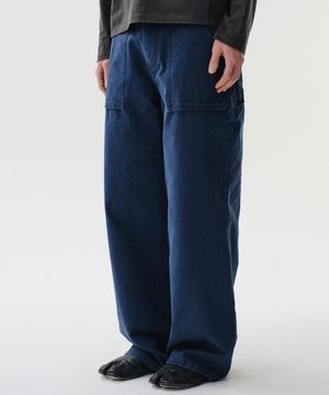 WASHED FATIGUE CARPENTER PANTS (NAVY)