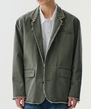 CUT OFF TAILORED JACKET (KHAKI)