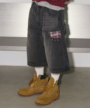 다트 포켓 데님 버뮤다 쇼츠 블랙