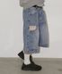 다트 포켓 데님 버뮤다 쇼츠 인디고