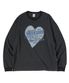 스프레이 하트 스트라이프 롱 슬리브 블랙