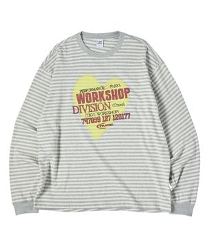 스프레이 하트 스트라이프 롱 슬리브 아이보리