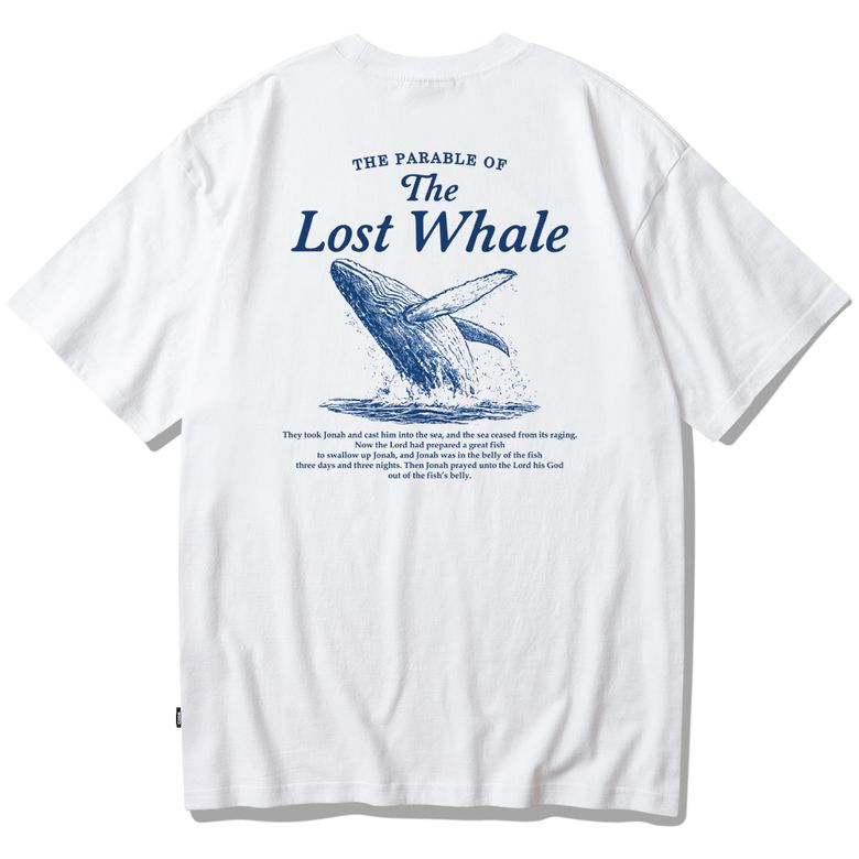 반팔 티셔츠 화이트 - 잃어버린 고래의 우화(Lost Whale)