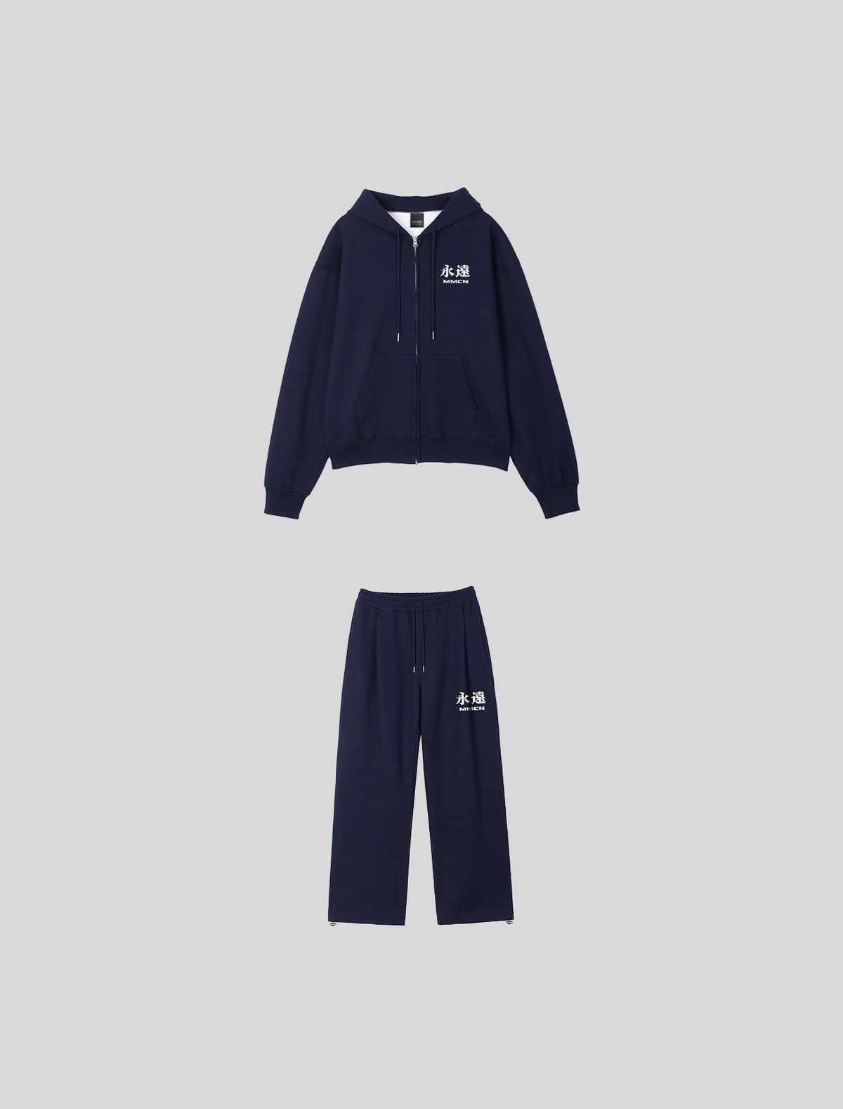 마인드머슬커넥션(MMC) 영원(永遠) 헤비 후드  셋업 [NAVY]