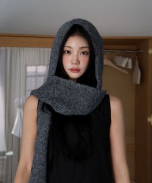 울 머플러 바라클라바 [차콜]