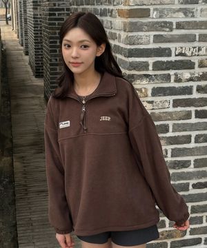 에센셜 스몰로고 하프집업 플리스 (JR5TSF192BR)