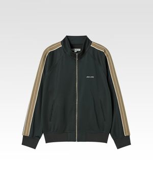 자카드 저지 트랙 재킷 카키