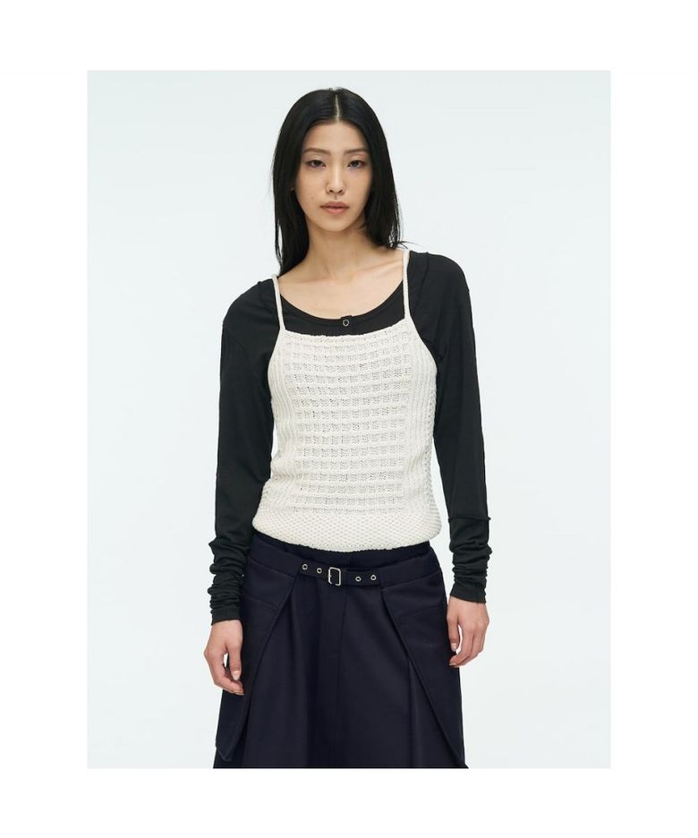 Waffle Bustier Top   Ivory