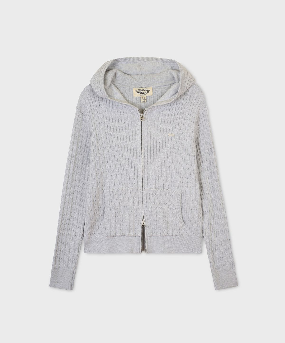 후아유(WHO.A.U) High-Guage Cable Hoodie Zip-up / WHCKG2391F