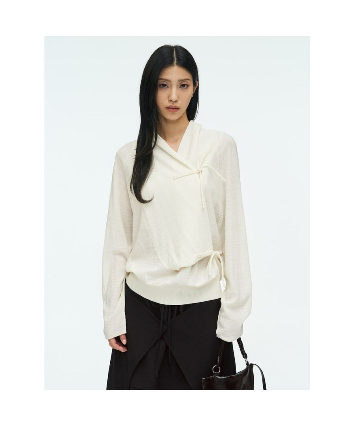 앙개(ANGGAE) Big Cowl Tie Pullover  Ivory