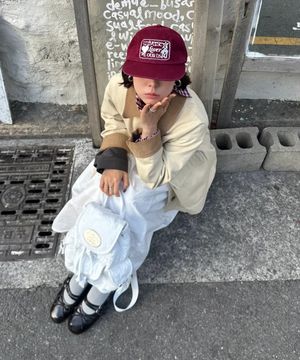 유니버스 러버 패치 워싱 캡_BURGUNDY