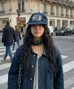 유니버스 러버 패치 워싱 캡_NAVY