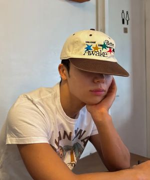 멀티 스타 투톤 워싱 캡_BROWN