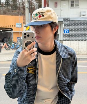 멀티 스타 투톤 워싱 캡_NAVY