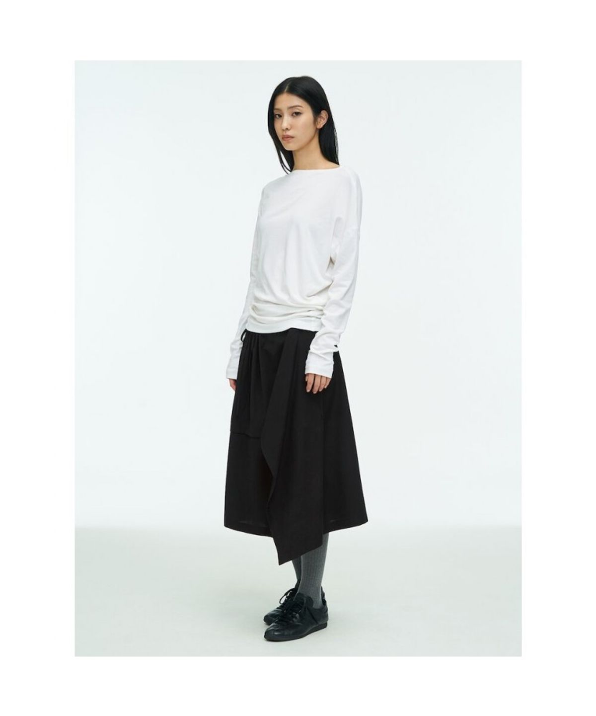 앙개(ANGGAE) Square Skirt  Black