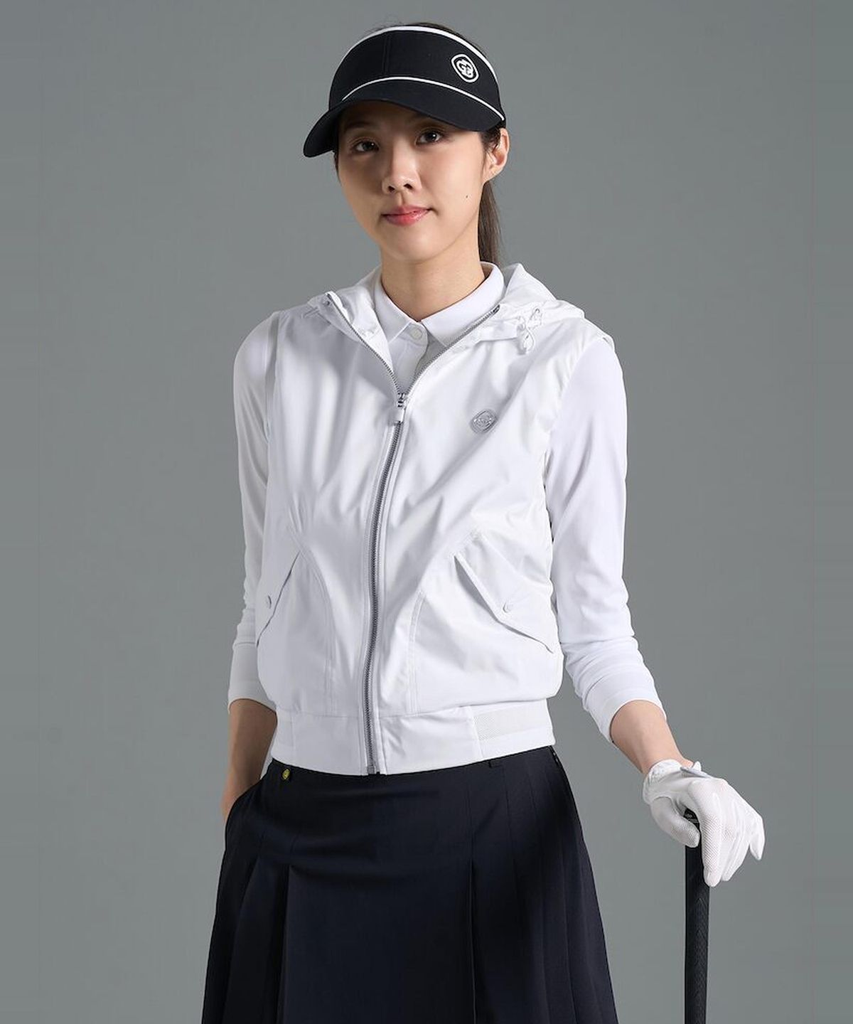 빈폴골프(BEANPOLE GOLF) [B_under] 여성 발수 후드 메쉬안감 베스트  화이트