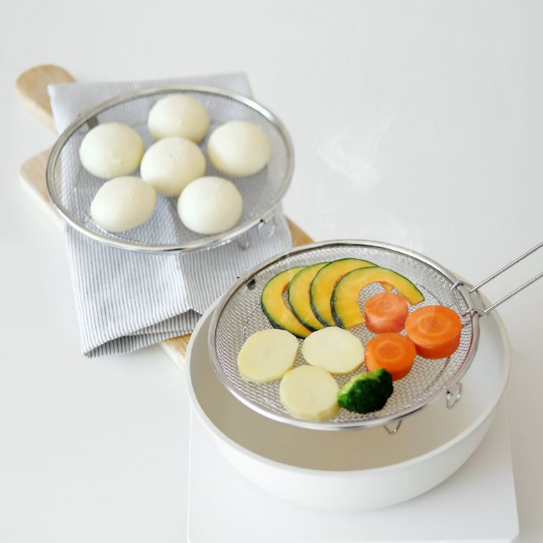 304 스텐 채반 찜기 19cm 2P (탈부착 손잡이 포함)