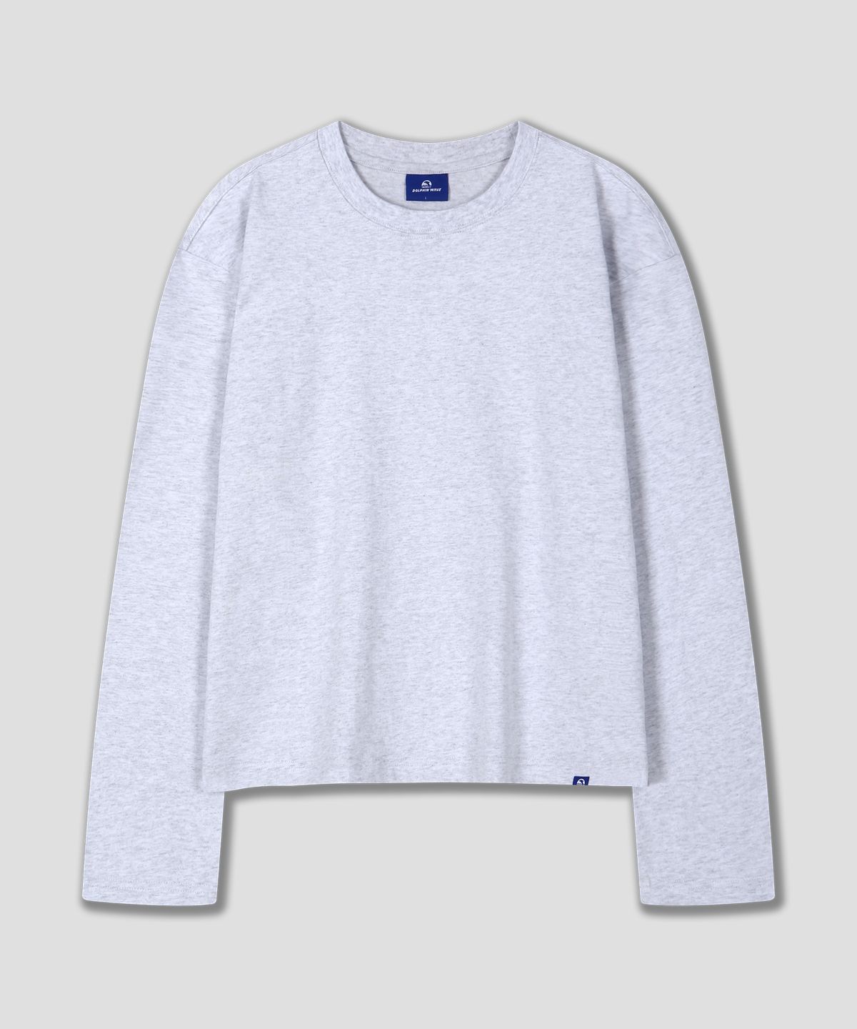돌핀웨이브어패럴(DOLPHIN WAVE APPAREL) 돌핀 루즈 크롭 긴소매 티셔츠 쿨그레이