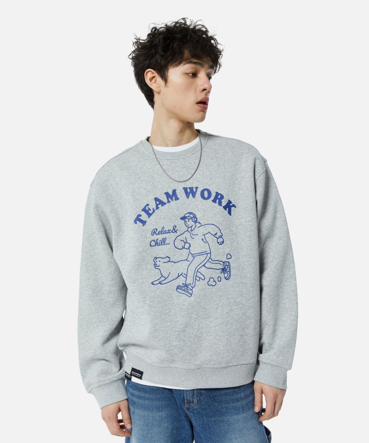 그루브라임(GROOVE RHYME) TEAM WORK RUNNING SWEATSHIRT (LRRSCTM150M)