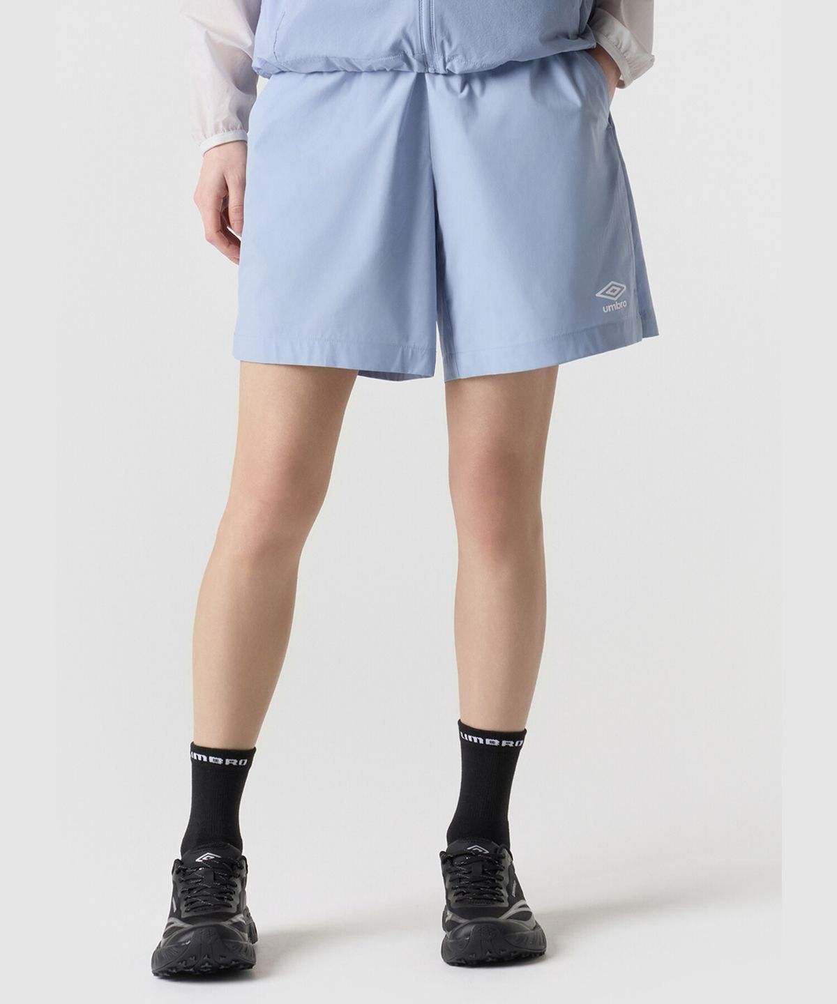 엄브로(UMBRO) 올라운드 경량 스트레치 4부 반바지 스카이블루 UR121SHP32