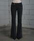 Double Knee Side Button Bootcut Denim Pants (Dark Gray)