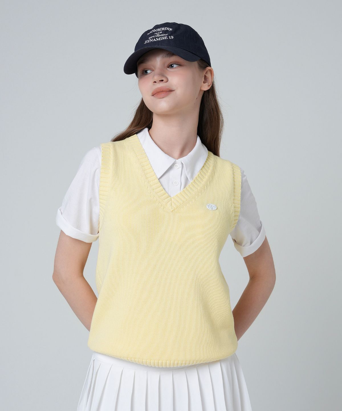몽버디 골프(MONBIRDIE GOLF) 클라우드 브이넥 베스트 YELLOW