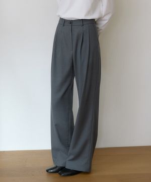 SPPT09 에센셜 투턱 와이드 슬랙스 - Charcoal