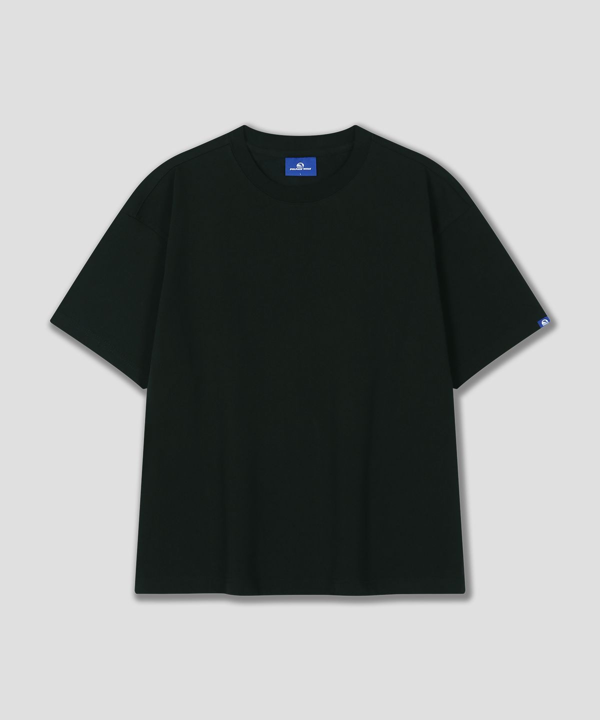돌핀웨이브어패럴(DOLPHIN WAVE APPAREL) 돌핀 루즈 크롭 반팔 티셔츠 블랙