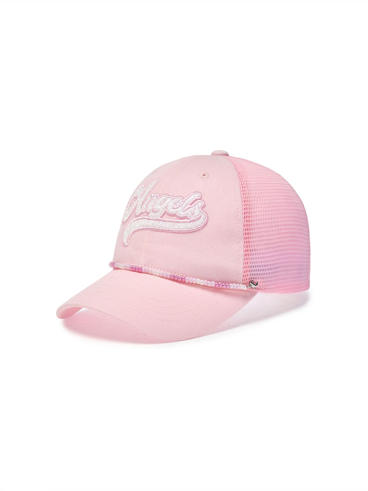 엠엘비 키즈(MLB KIDS) 여아 엔젤스 비즈 체인 메쉬캡 LAA (L.Pink)