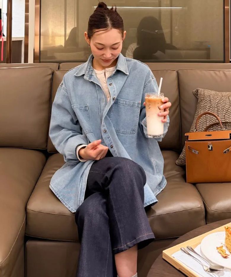 루즈핏 데님 셔츠 블루