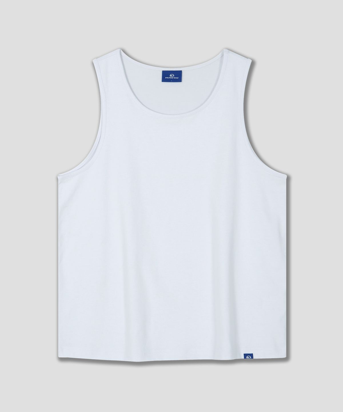 돌핀웨이브어패럴(DOLPHIN WAVE APPAREL) 돌핀 루즈 스쿱넥 슬리브리스 탑 화이트
