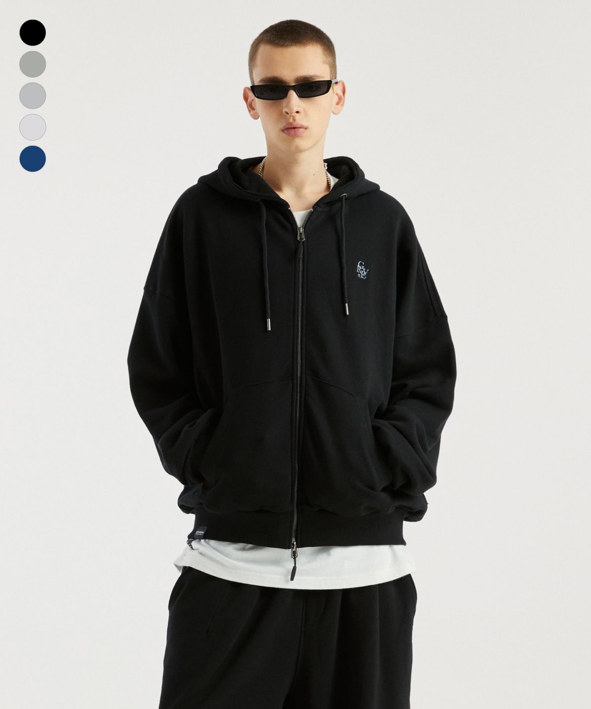 그루브라임(GROOVE RHYME) (자수) GVRE LOGO BIG OVER HOOD ZIP-UP (LRQFCTZ381M)
