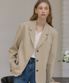 시그니처 싱글 버튼 자켓 - Beige