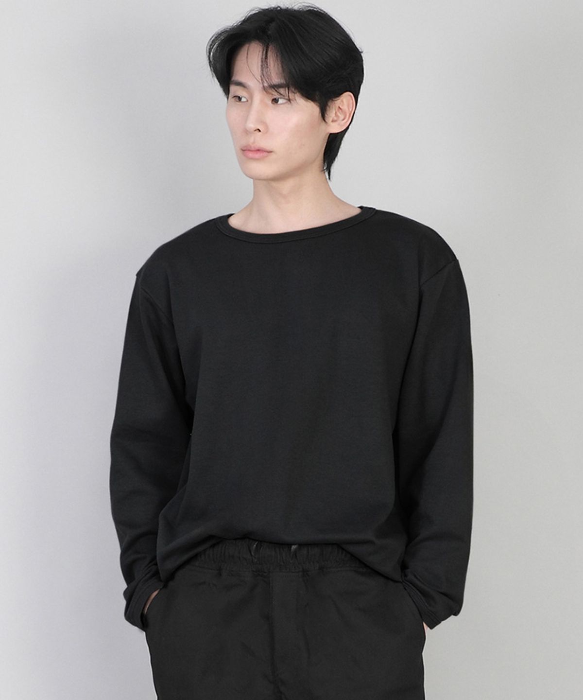 세인트크루(SAINTCREW) 무지 R넥 스웨트셔츠 RRS-873 블랙