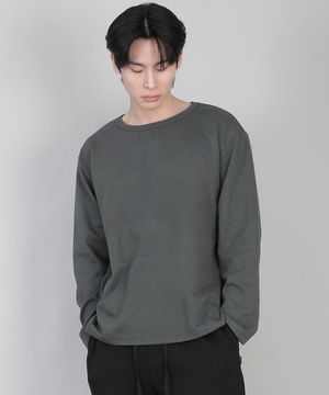 무지 R넥 긴팔티 RRL-875 슬레이트 그레이