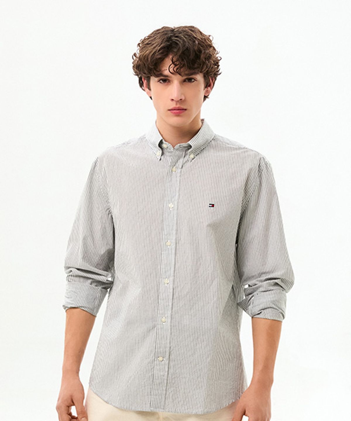 타미힐피거(TOMMY HILFIGER) [Asian fit] 이지 케어 스트라이프 셔츠 (T12G0WSH013MT20CD)