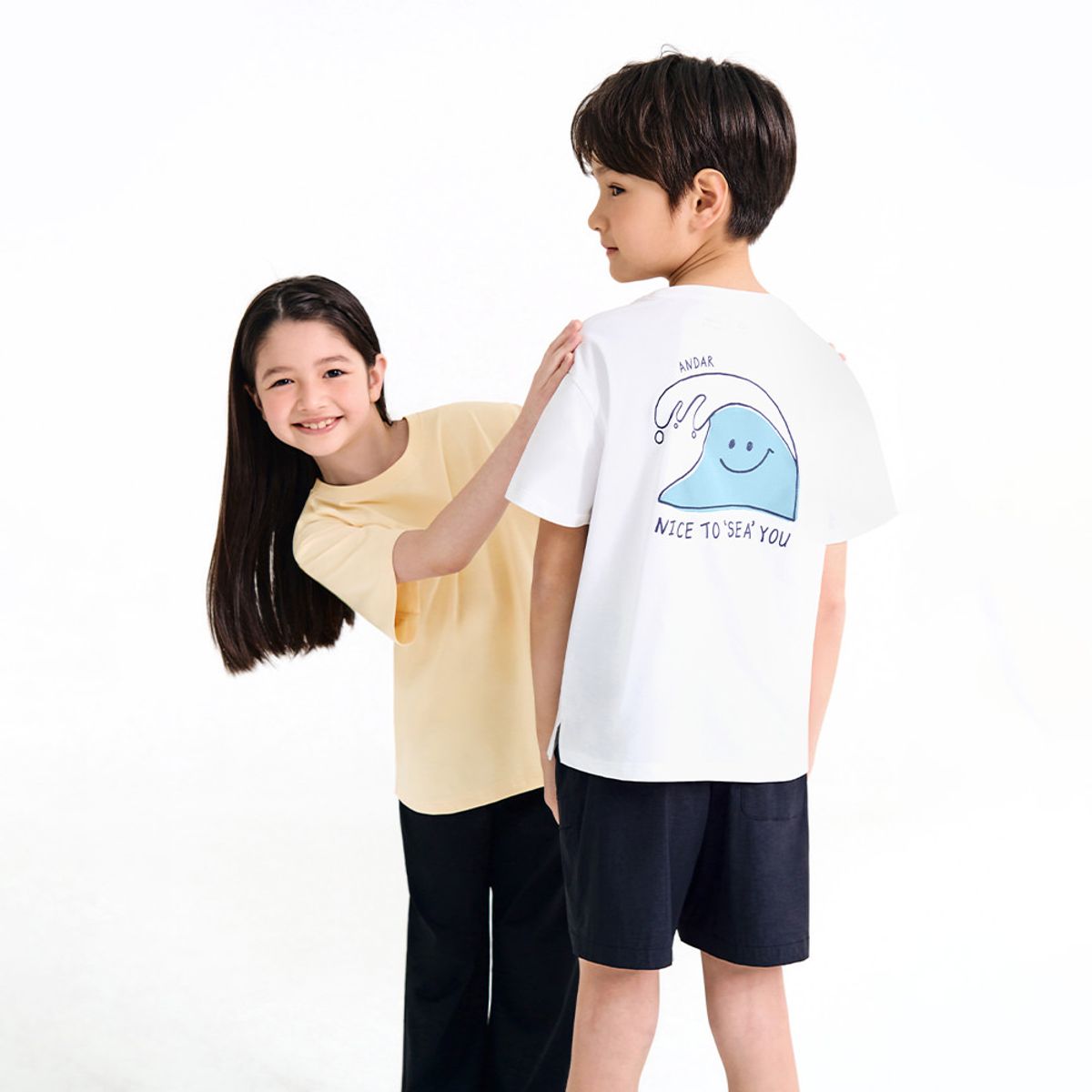 안다르 키즈(ANDAR KIDS) 키즈 빅웨이브 그래픽 반팔티