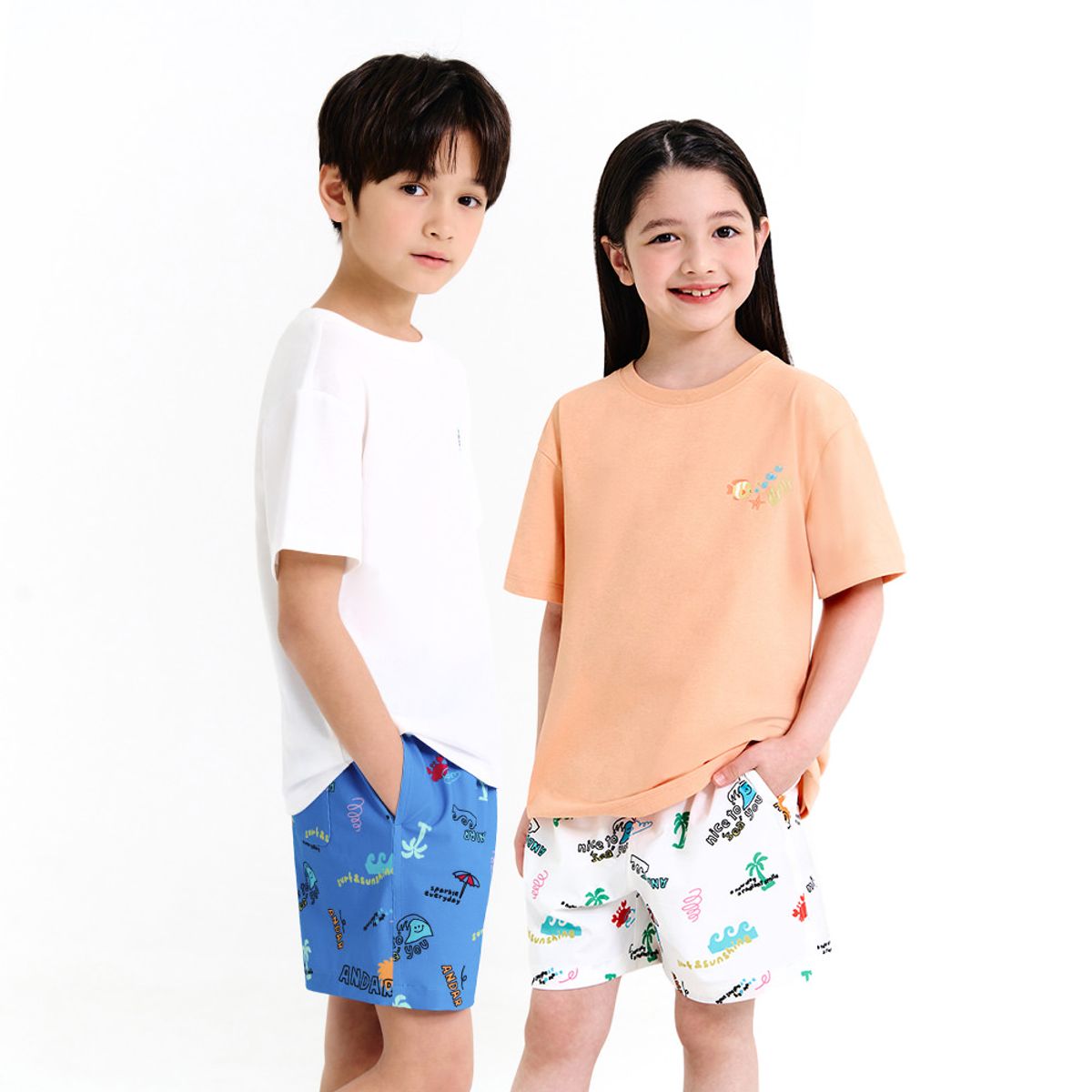 안다르 키즈(ANDAR KIDS) 키즈 에어스트 썸머바이브 패턴 반바지