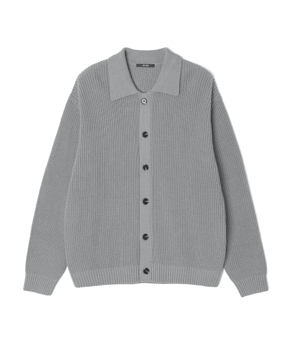 애드호크(ADHOC) 남성 버튼 여밈 칼라 카디건 (L-M-GREY) (HC3GD05)