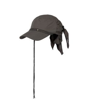 NYLON EMBELLISHED SCARF CAP (KHAKI)
