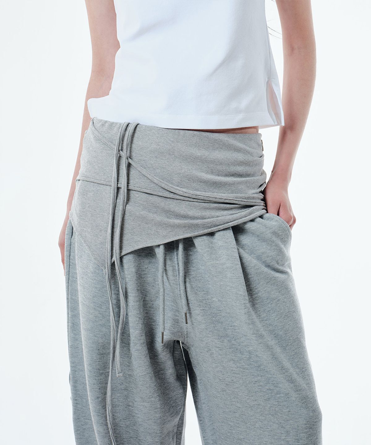 2000아카이브스(2000ARCHIVES) NOXY LAYERED SKIRT (MELANGE GREY)