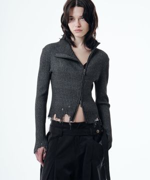ROUX KNIT ZIP-UP (CHARCOAL)