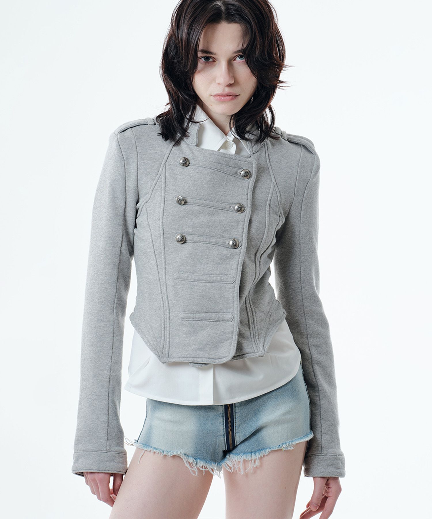 MUSINSA | 2000ARCHIVES 2000 NAPOLEON JACKET (MELANGE GREY)