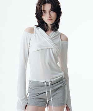 EVA OFF-SHOULDER HOODIE (WHITE)