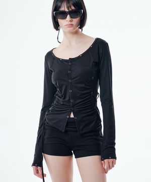 AXEL EYELET CARDIGAN (BLACK)