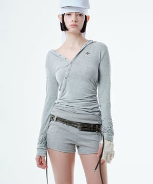 RO DRAPED HOODIE (MELANGE GREY)