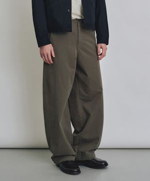 코튼 워시드 커브드 팬츠 애쉬브라운 COOSPT251ASHBROWN