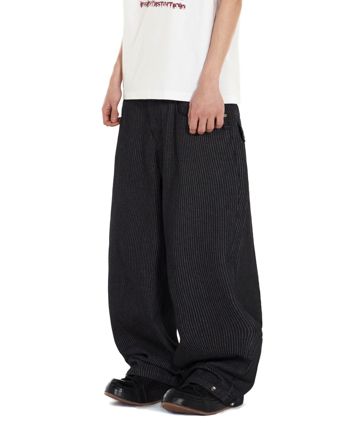아이돈워너셀(IDWS) Glide Stripe Denim Pants Black