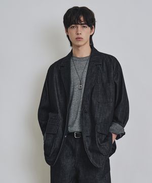 데님 루즈핏 워시드 블레이저 CP블랙 COOSJK044CPBLACK